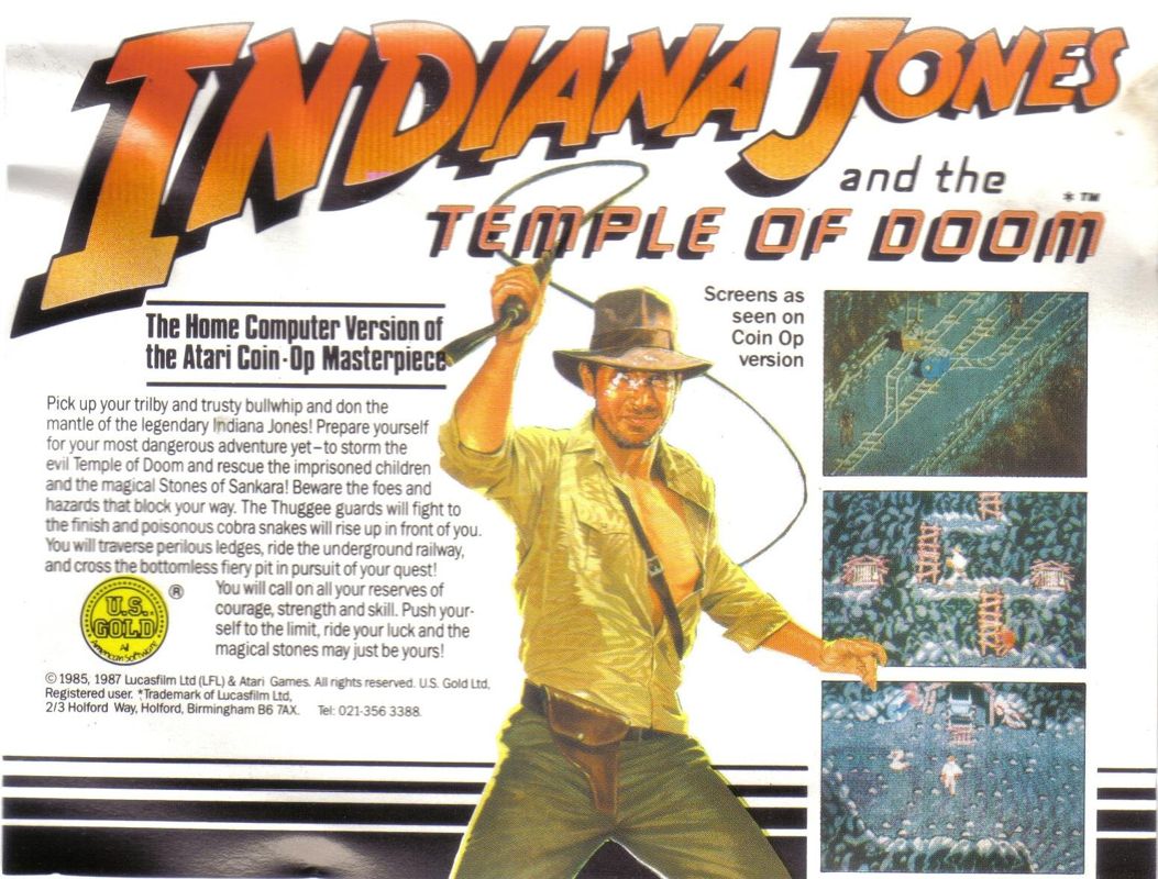 Indiana Jones And The Temple Of Doom box art for MSX